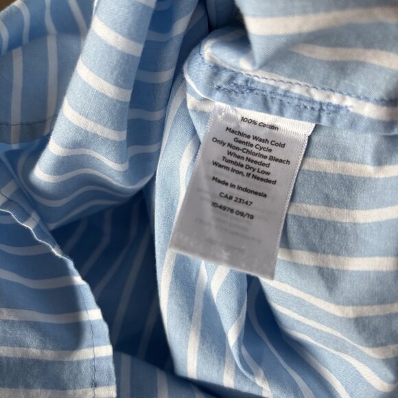 Talbots Womens Size 1X Striped Fisherman Shirt Tunic Blue Coastal Preppy Capsule - Picture 7 of 11